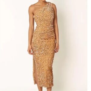 Petal and Pup KIKI ONE SHOULDER MIDI DRESS NWT XL